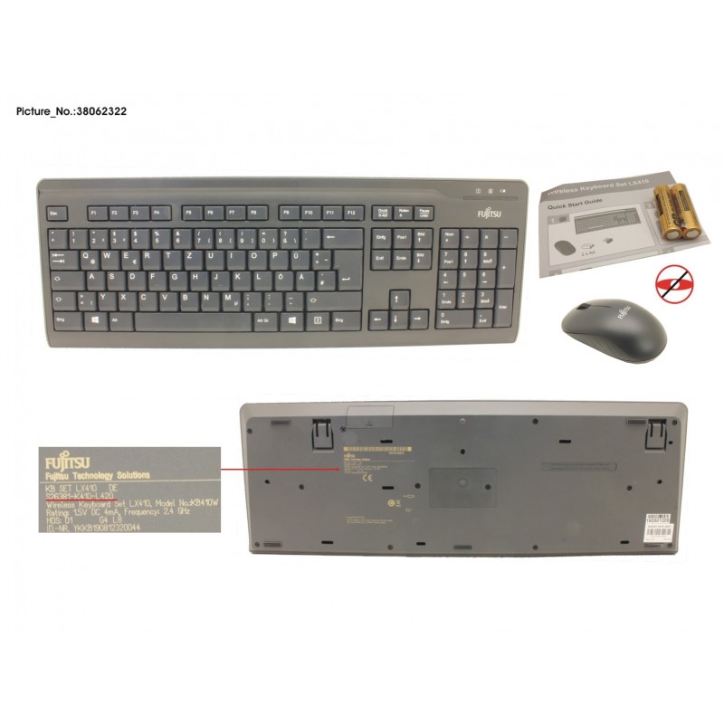 38062322 - WIRELESS KB MOUSE SET LX410 DE