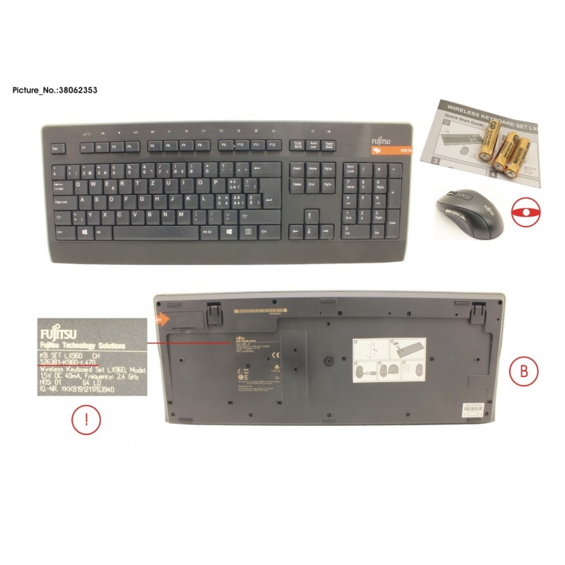 38062353 - WIRELESS KB MOUSE SET LX960 CH