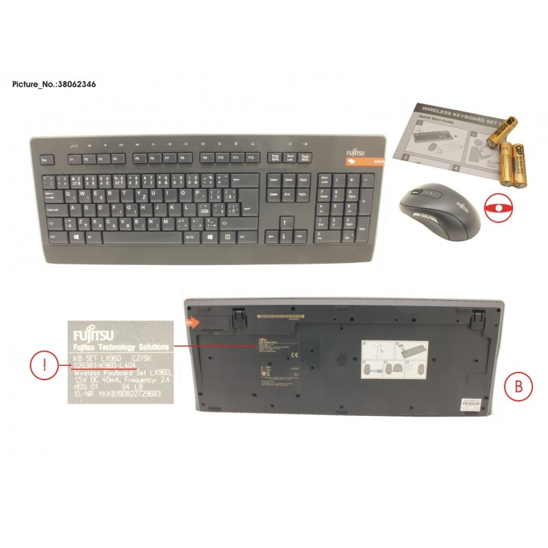 38062346 - WIRELESS KB MOUSE SET LX960 CZ/SK