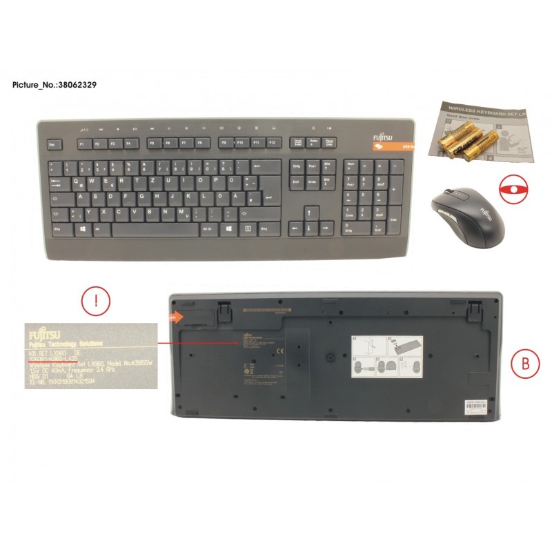 38062329 - WIRELESS KB MOUSE SET LX960 DE