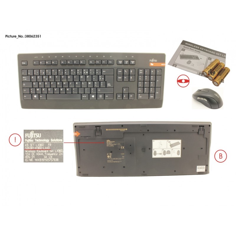 38062351 - WIRELESS KB MOUSE SET LX960 FR