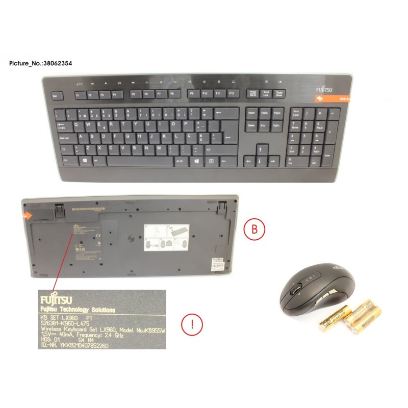 38062354 - WIRELESS KB MOUSE SET LX960 PT