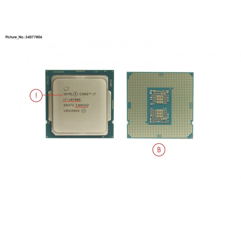 34077806 - CPU INTEL CORE I7-10700K 3,8 GHZ 125W