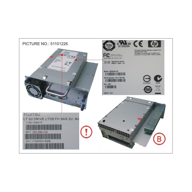 34032863 - LT S2 DRIVE LTO-5 FH SAS 2U, 4U