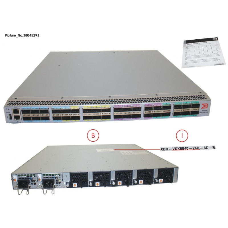 38045293 - VDX 6940-36Q BASE,24 PORTS,AC PSU, PSAF