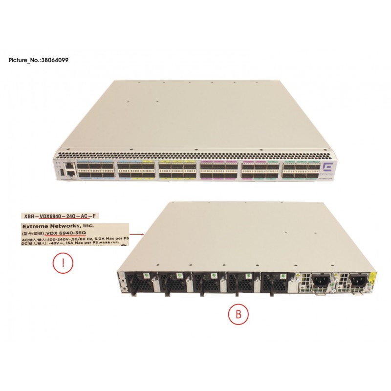 38064099 - FRU VDX6940-24Q/36Q-AC, NON-PORT SIDE EX