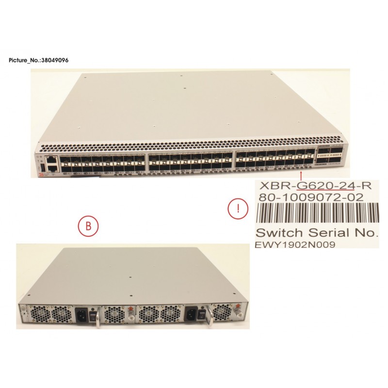 38049096 - BROCADE G620, 24P, 0 SFP, PSAF, SPARE