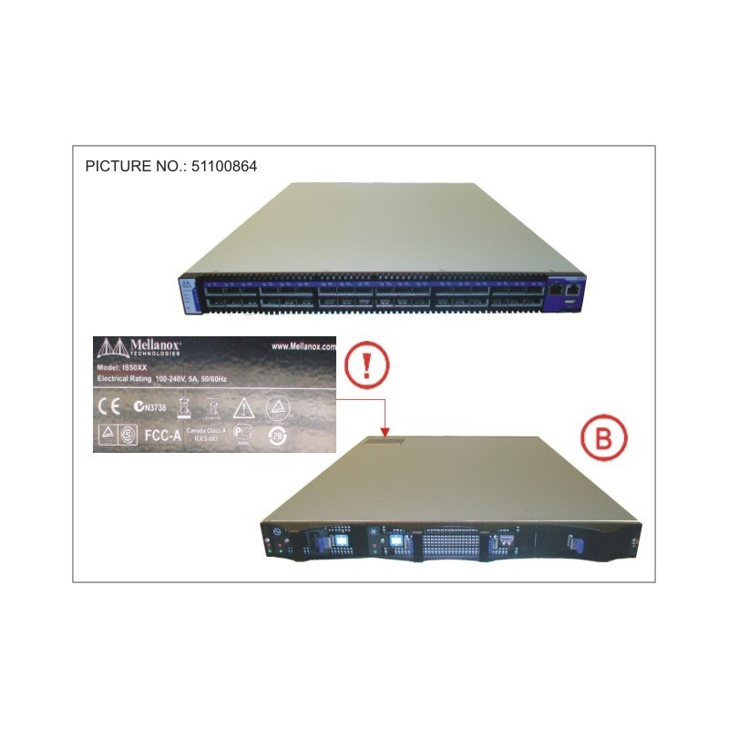 38018836 - MELLANOX IB SWITCH 36 PORT 40GB QDR ext.