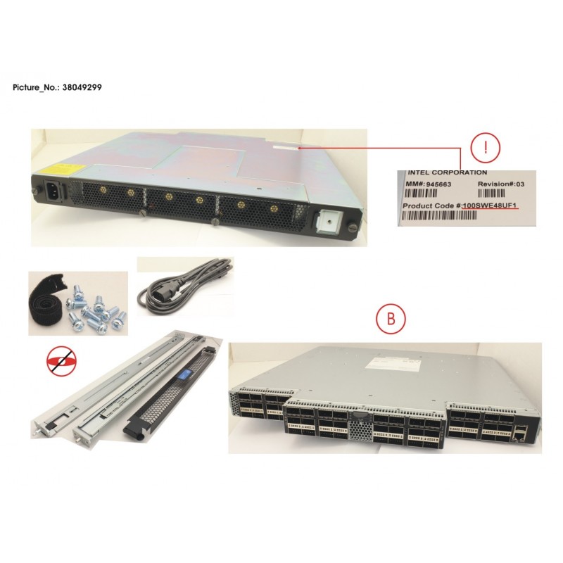 38049299 - OMNI PATH SWITCH 48 PORT 100GB UNMANAGED