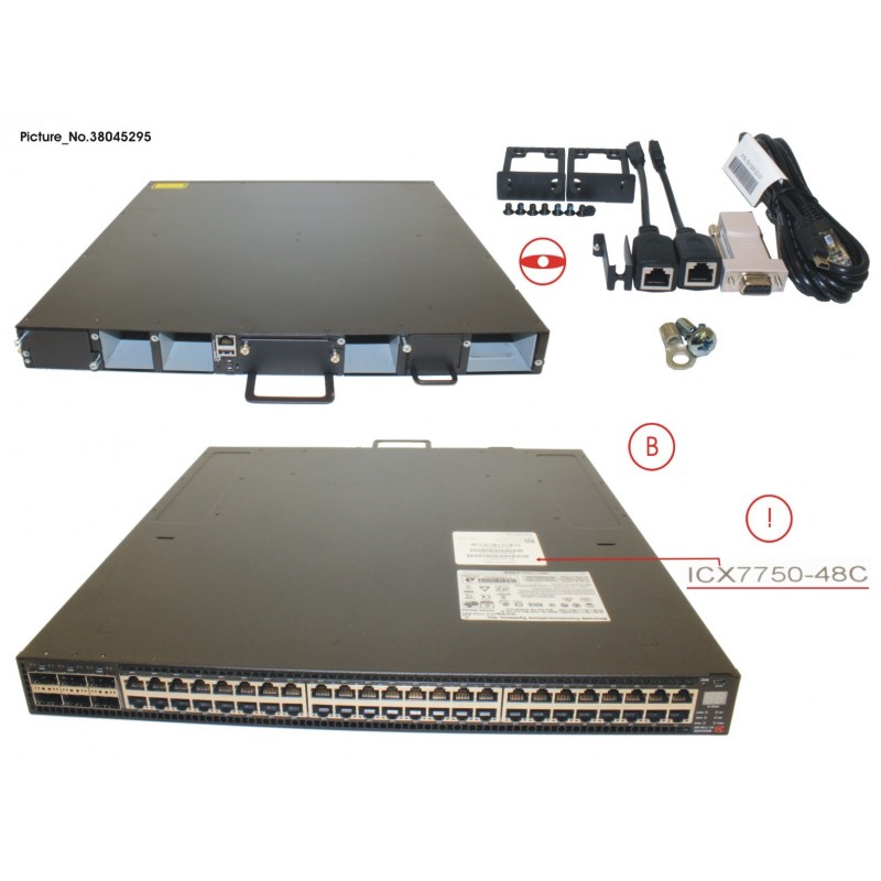 38045295 - ICX7750-48C,48XRJ45,6XQSFP+ PORTS,1XM-SL