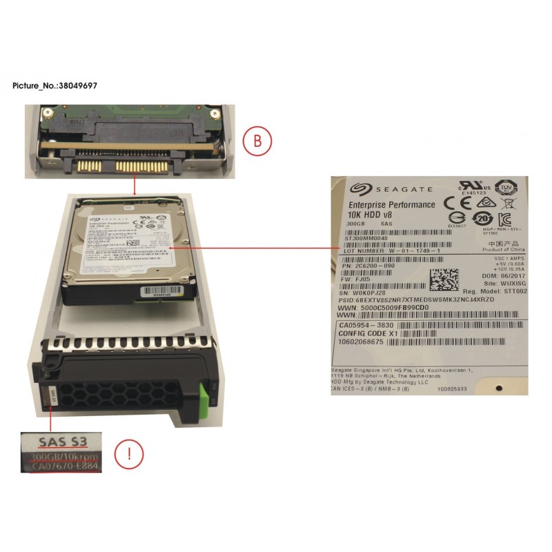 38049697 - DX S3 HD DRIVE 2.5'  300GB 10KRPM X1