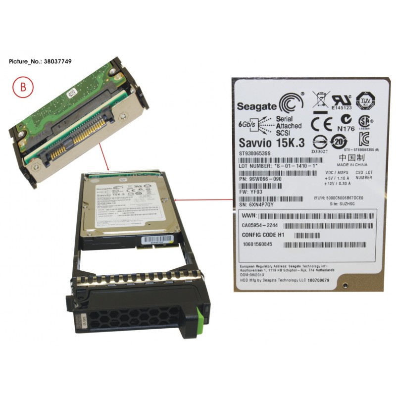 38037749 - DX S3 HDD SAS 300GB 15KRPM 2.5" X1