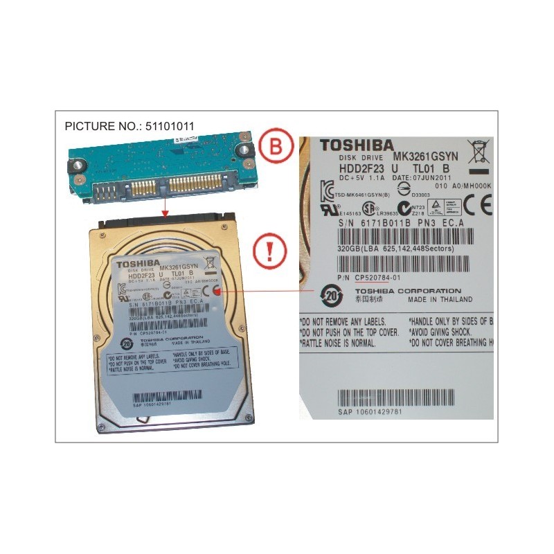 38018792 - HDD 320GB SATA2-5 7.2K - TOS