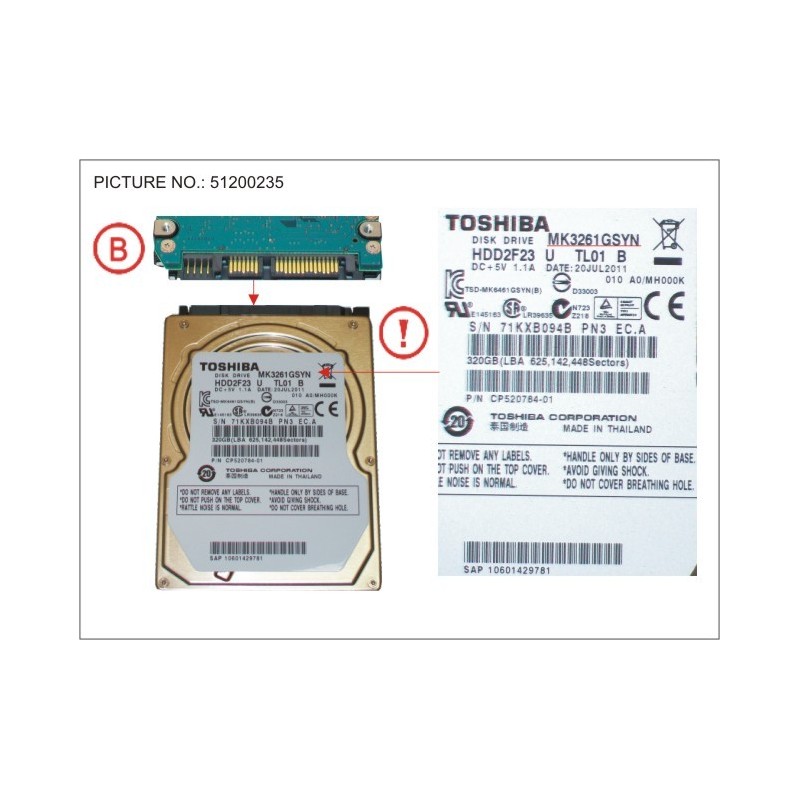 34036366 - HDD 320GB SATA2-5 7.2K - TOS