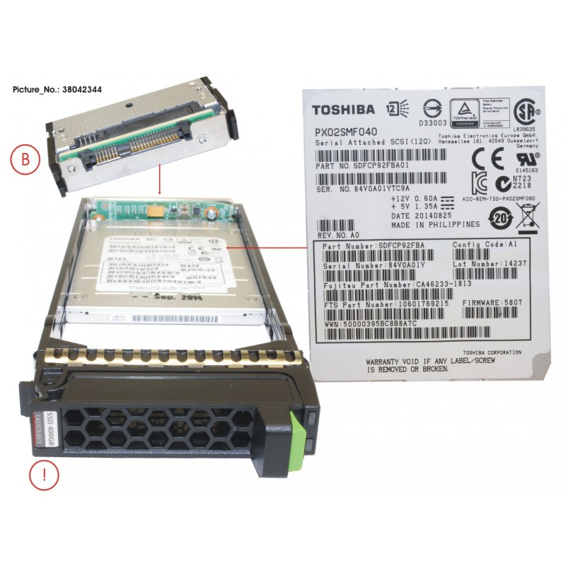 38042344 - DX S3 MLC SSD 2.5' 400GB SAS3 X1