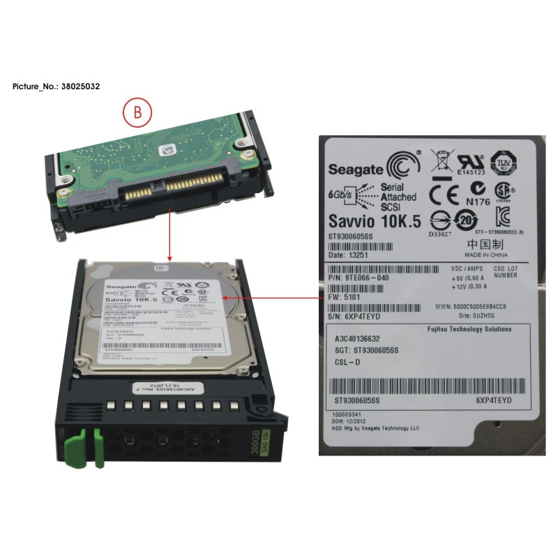 38025032 - HD SAS 6G 300GB 10K HOT PL 2.5' EP