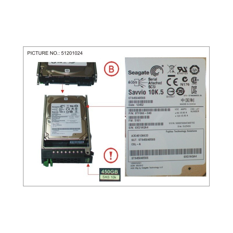 34038251 - HD SAS 6G 450GB 10K HOT PL 2.5' EP