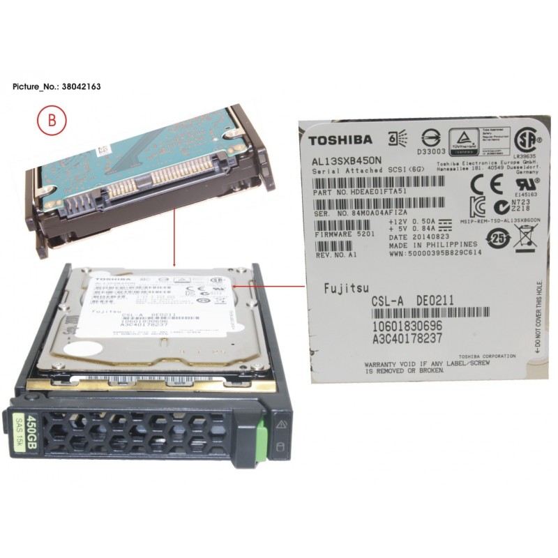 38042163 - HD SAS 6G 450GB 15K HOT PL 2.5' EP