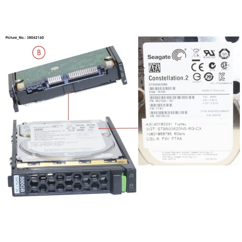 38042160 - HD SATA 6G 500GB 7.2K HOT PL 2.5' BC