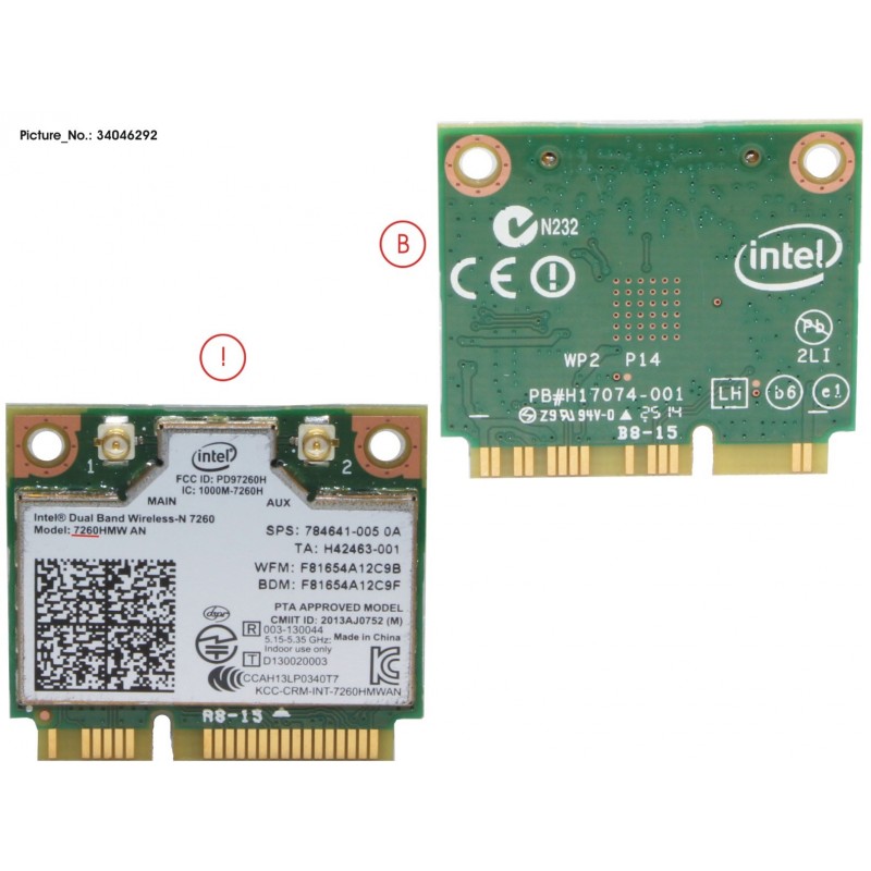 34046292 - WLAN MODULE INTEL N7260