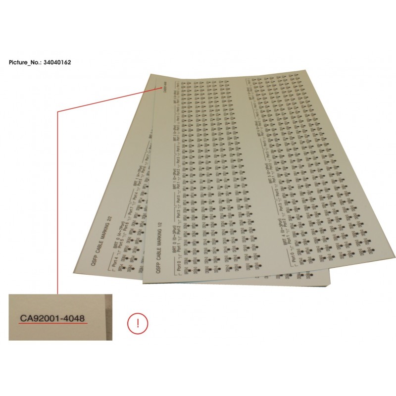 34040162 - DX8KS2 CABLE LABEL SHEETS