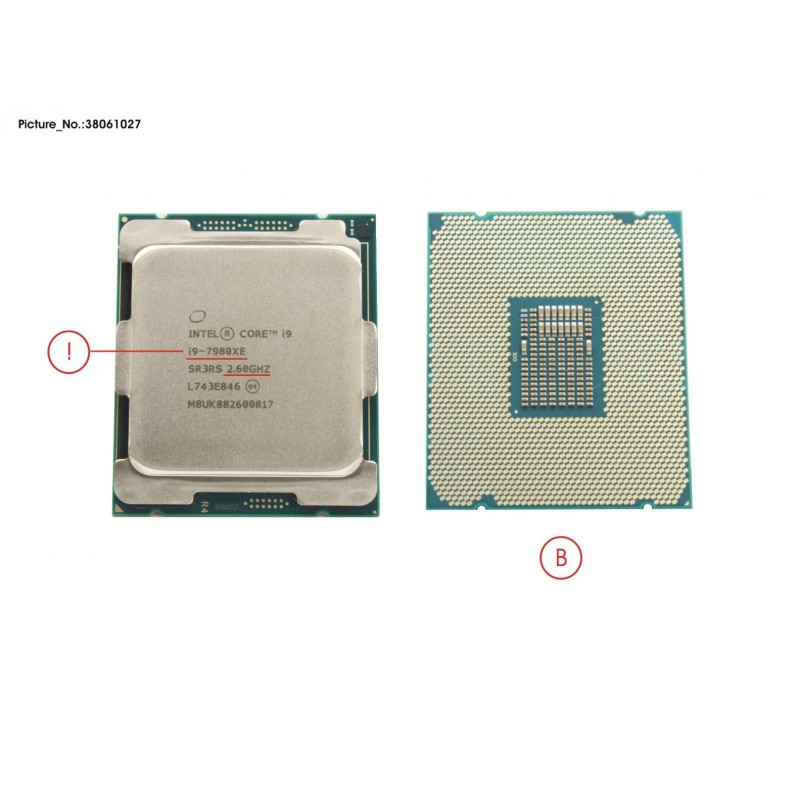 38061027 - CPU CORE I9-7980XE 2.6GHZ 165W