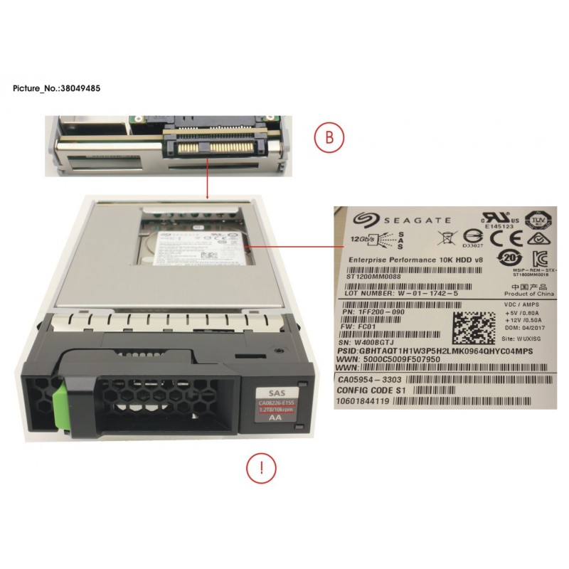 38049485 - DX60 S4 HD DRIVE 3.5'1.2TB 10K