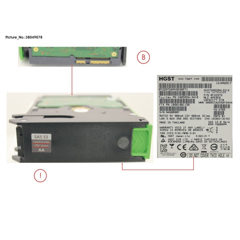 38049078 - DX HDDE HD NLSAS 2TB 7.2 3.5 X1