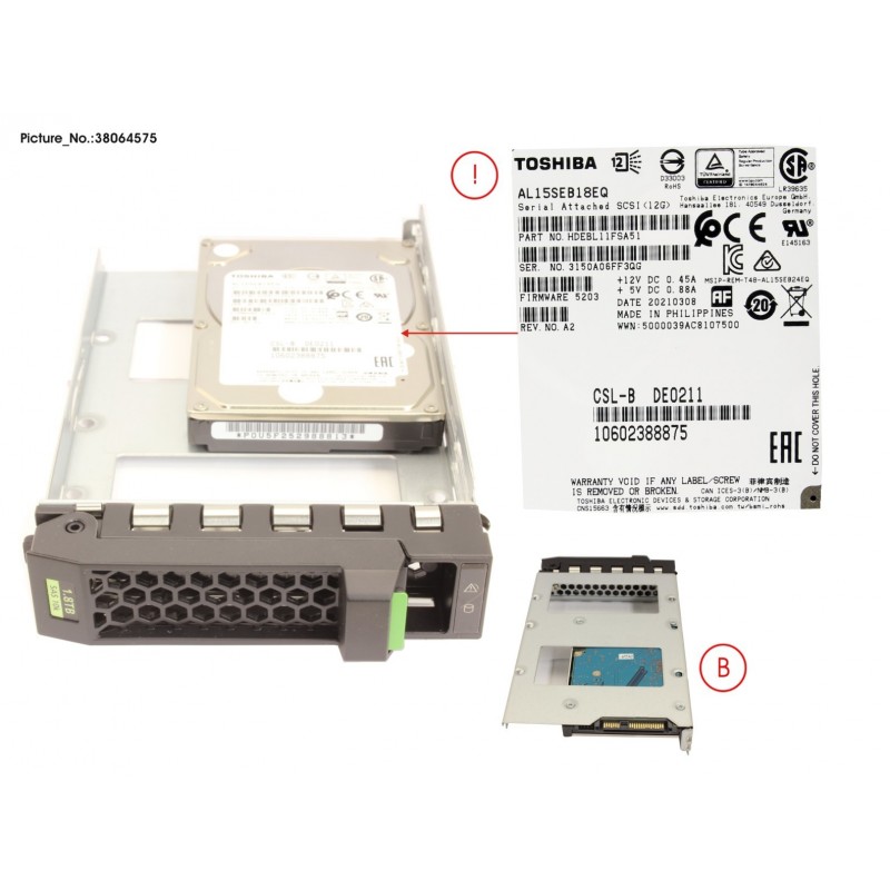 38064575 - HD SAS 12G 1800GB 10K LFF 512E HP EP