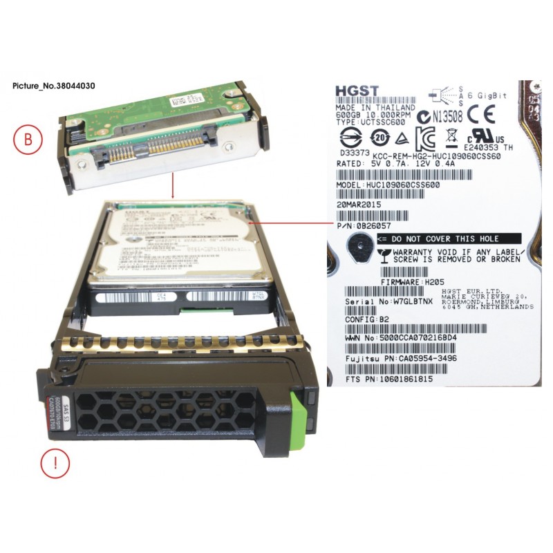 38044030 - DX S3 HD DRIVE 2.5'  600GB 10KRPM X1