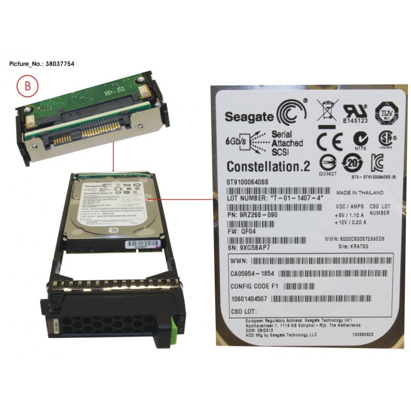 38037754 - DX S3 HDD NLSAS 1TB 7.2KRPM 2.5" X1