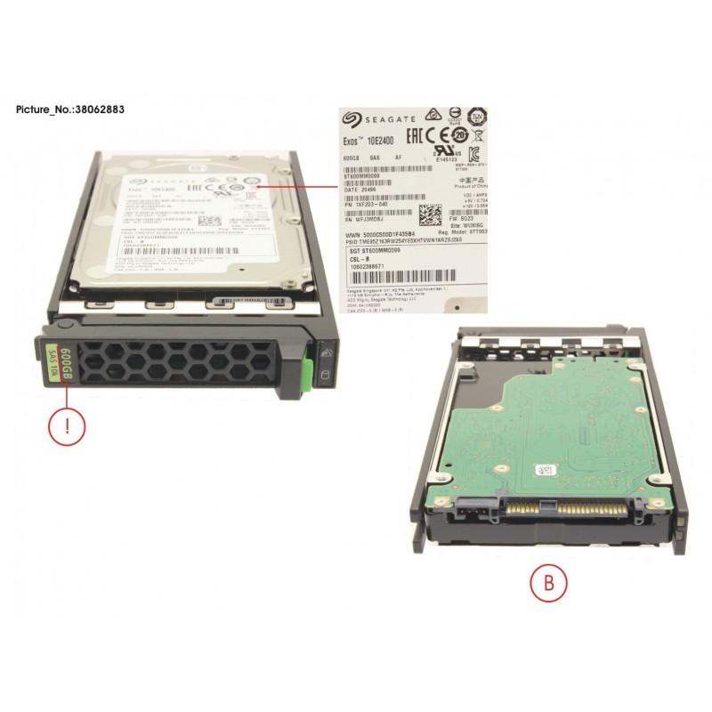 38062883 - HD SAS 12G 600GB 10K 512E HOT PL 2.5' EP