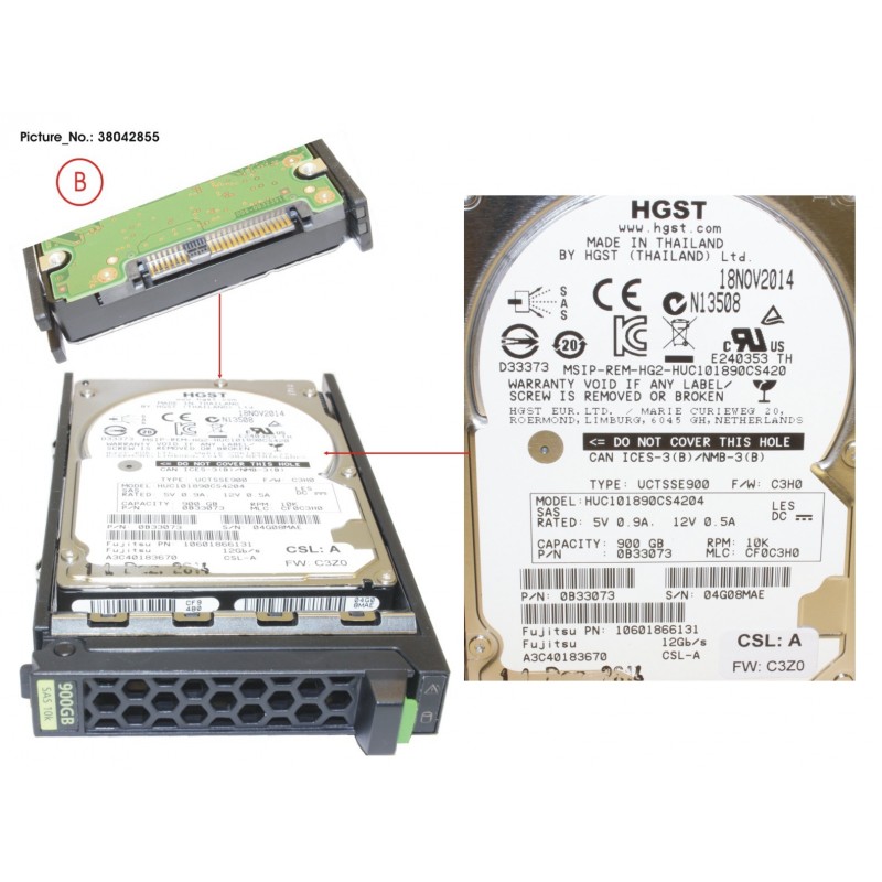 38042855 - HD SAS 12G 900GB 10K 512E HOT PL 2.5' EP