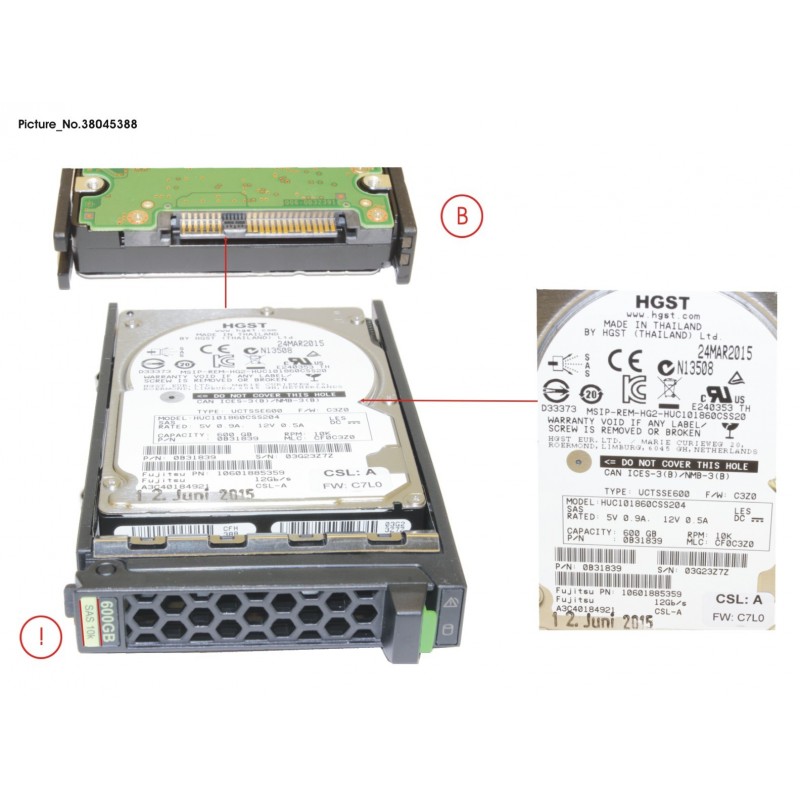 38045388 - HD SAS 12G 600GB 10K 512N HOT PL 2.5' EP