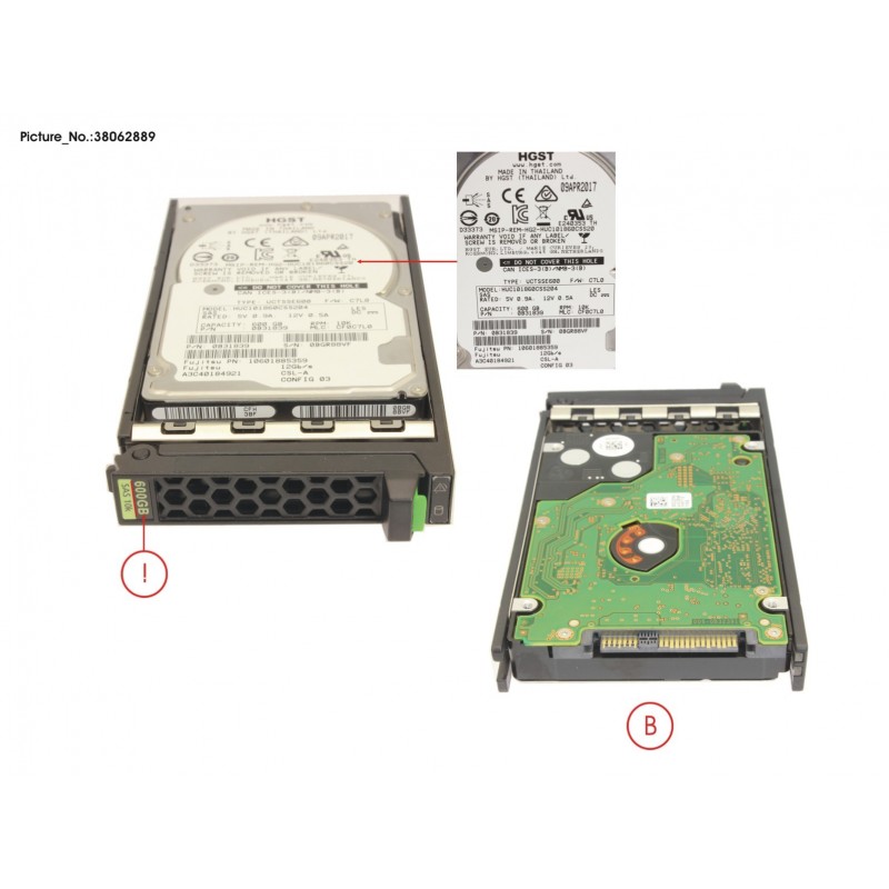 38062889 - HD SAS 12G 600GB 10K 512N HOT PL 2.5' EP