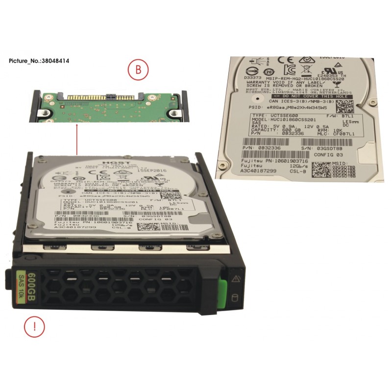 38048414 - HD SAS 12G 600GB 10K 512N SED H-PL 2.5'