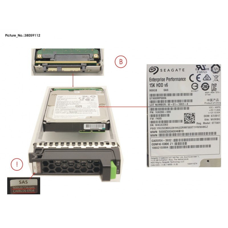 38059112 - DX S3/S4 HD DRIVE 2.5'  900GB 15K