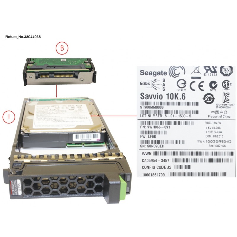 38044035 - DX S3 HD DRIVE 2.5'  900GB 10KRPM X1