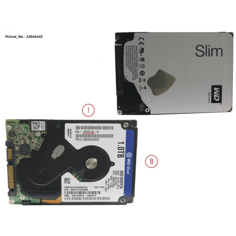 34046442 - HDD 1TB SATA2-5 S3 5,4K/WDC 4K-AF (7MM)