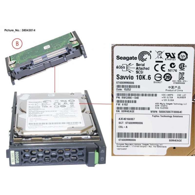 38043014 - HD SAS 6G 600GB 10K HOT PL 2.5' EP