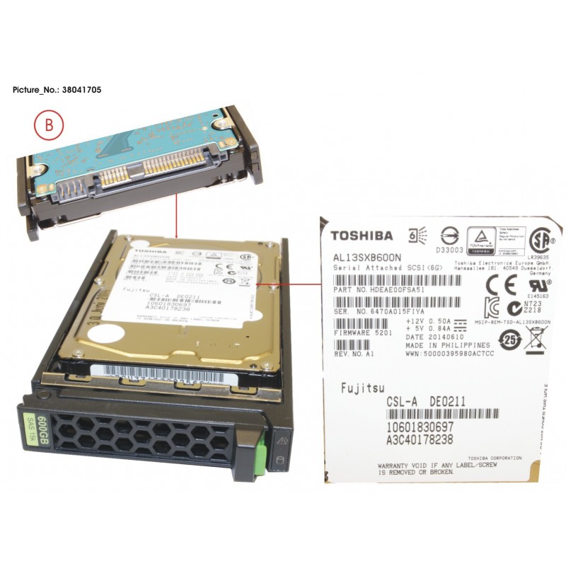 38041705 - HD SAS 6G 600GB 15K HOT PL 2.5' EP