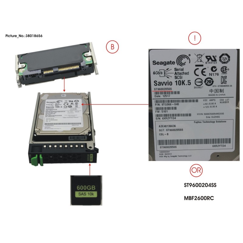 38018656 - HD SAS 6G 600GB 10K HOT PL 2.5' EP 600