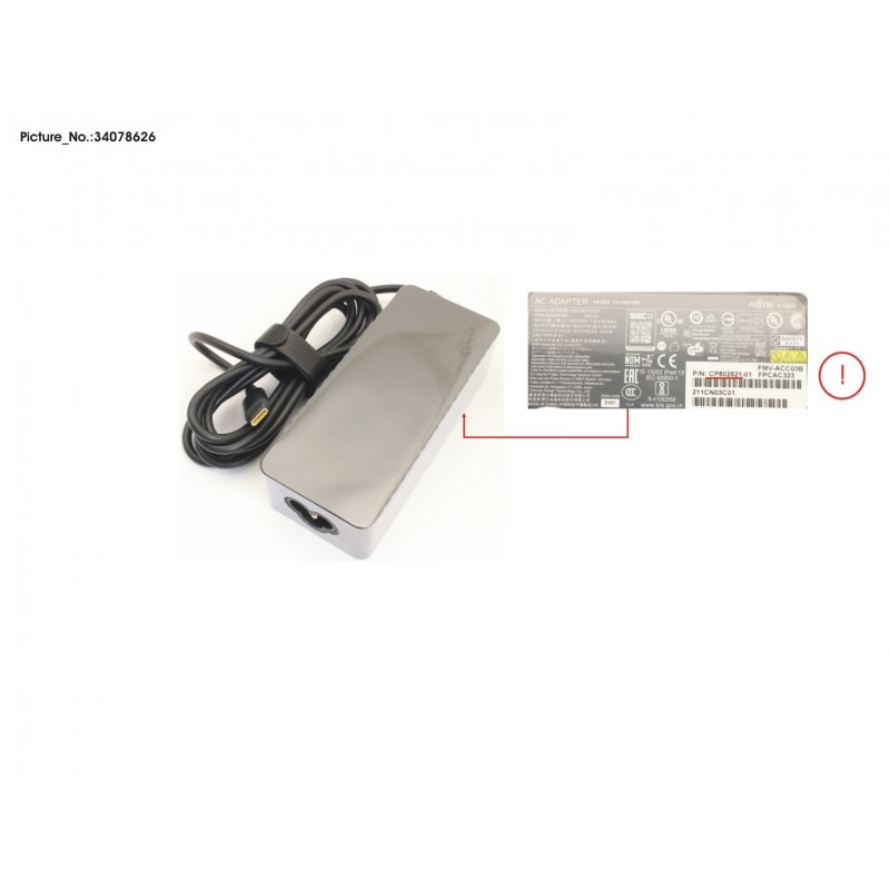 34078626 - AC-ADAPTER 19V 65W (3PIN, TYPE-C)LOWCOST