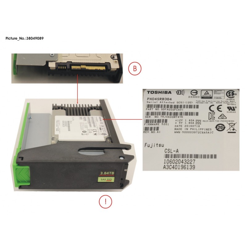 38049089 - JX60 S2 MLC SSD 3.8TB 1DWPD SPARE