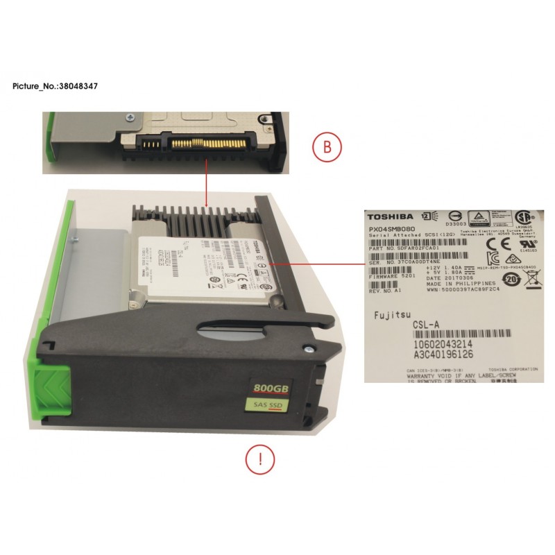 38048347 - JX60 S2 MLC SSD 800GB 10DWPD SPARE