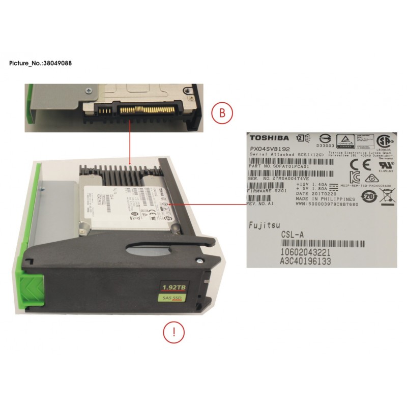 38049088 - JX60 S2 MLC SSD 1.9TB 3DWPD SPARE