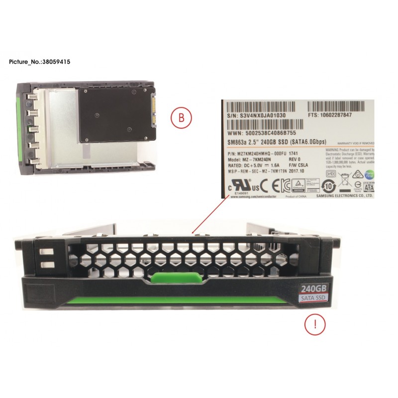 38059415 - SSD SATA 6G 240GB MIXED-USE 3.5' H-P EP
