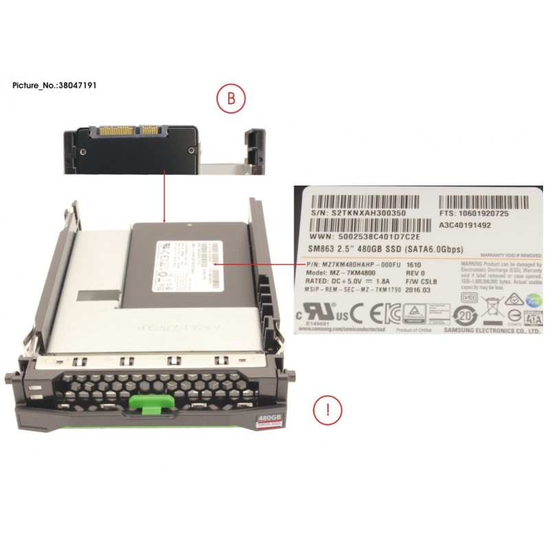 38047191 - SSD SATA 6G 480GB MIXED-USE 3.5' H-P EP