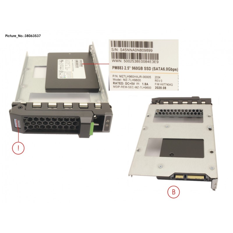 38063537 - SSD SATA 6G RI 960GB IN LFF SLIM