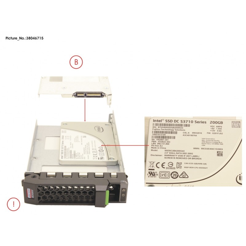 38046715 - SSD SATA 6G 200GB WRITE-INT. 3.5' H-P EP